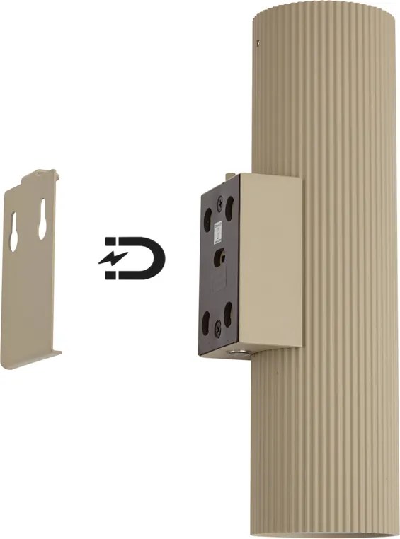 Japandi wandlamp taupe incl. LED 3-staps dimbaar in Kelvin en oplaadbaar - Ribelle