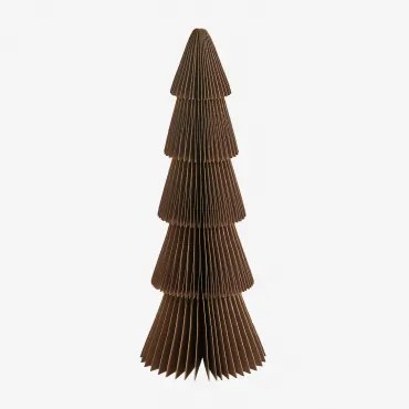 Pak Van 3 Jesper Papieren Kerstbomen ↑22.5 Cm & Karamelbruin Met Gouden Rand - Sklum