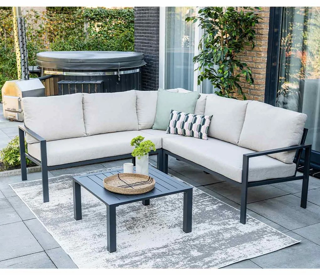 Garden Impressions Durban loungeset hoek 4-delig - desert sand