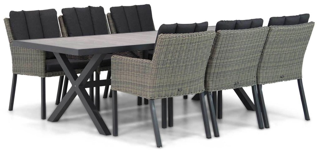 Tuinset 6 personen 245 cm Wicker Taupe Garden Collections Oxbow/Crossley
