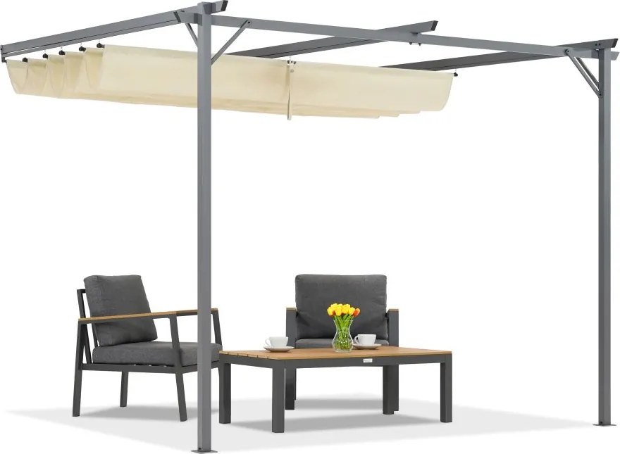 Terrasoverkapping Santana crème 3x3m Tuinpunt