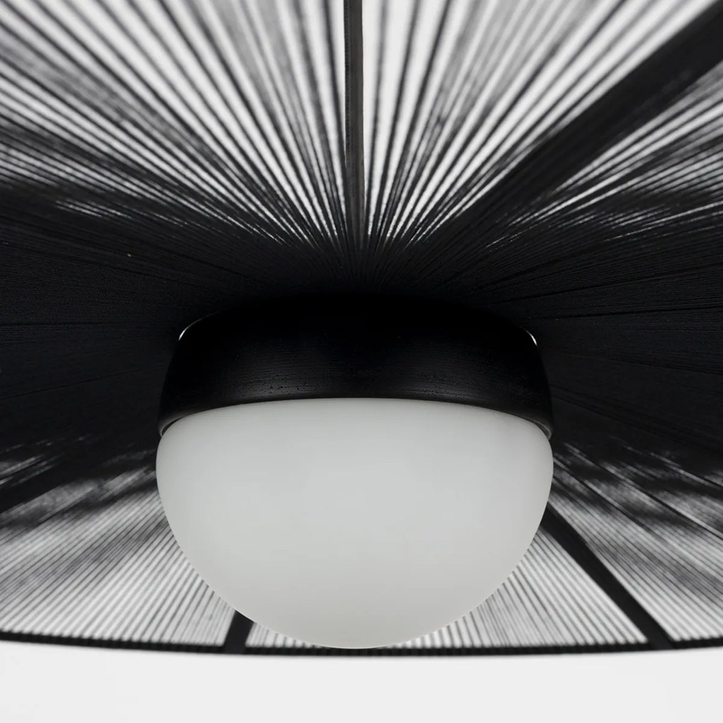 Zuiver Belle S Black Ronde Design Hanglamp Touw 65 Cm Zwart