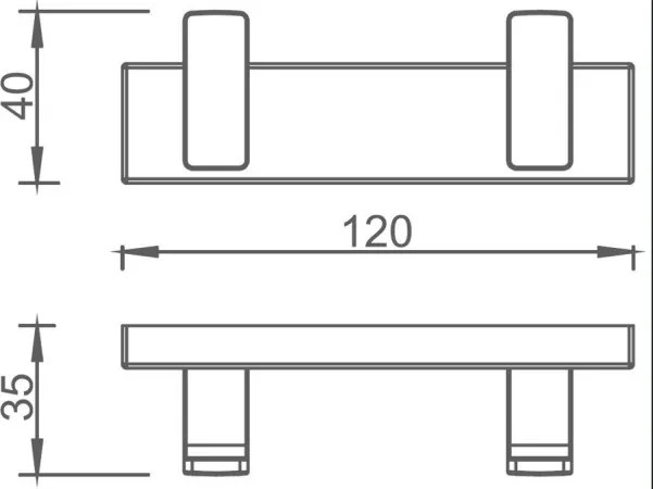 Plieger Altea dubbele handdoekhaak chroom