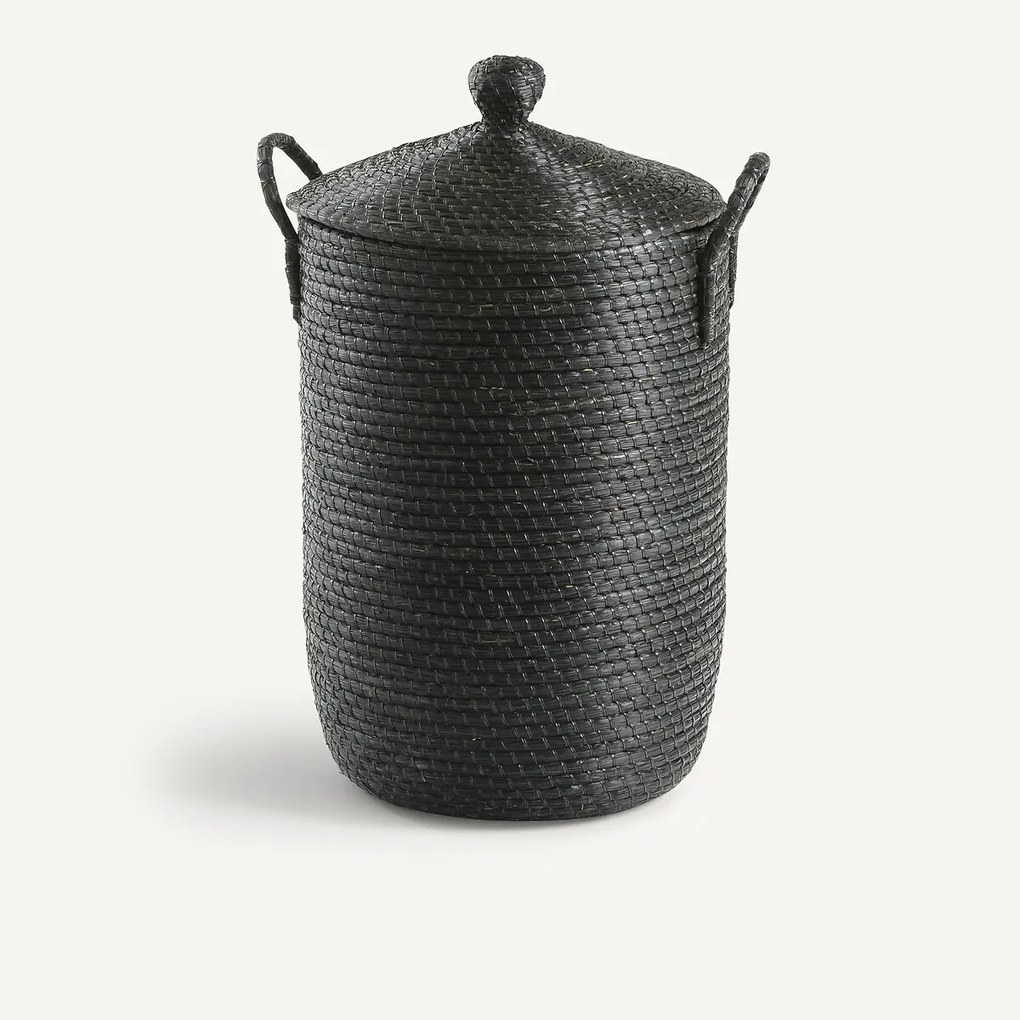 Linnenmand in gevlochten rijststro, Honoka