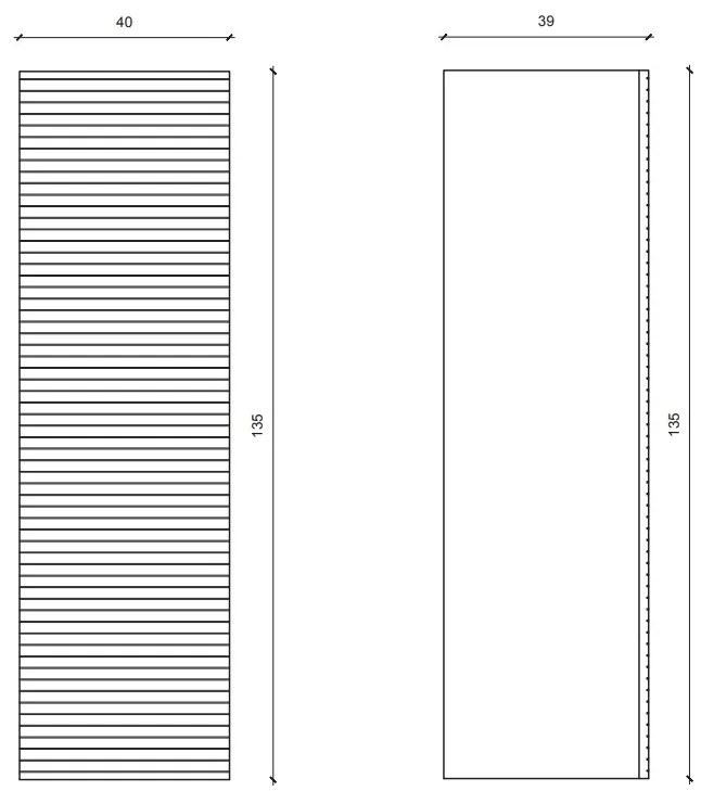 Sanigoods Maisy kolomkast ribbelfront 135cm eiken