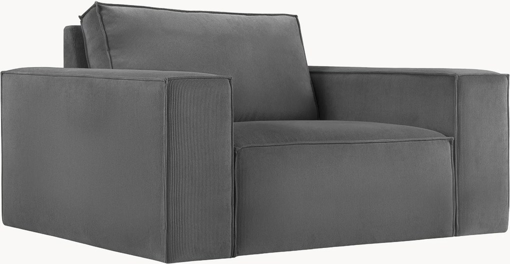 Ribfluwelen armstoel Carlo