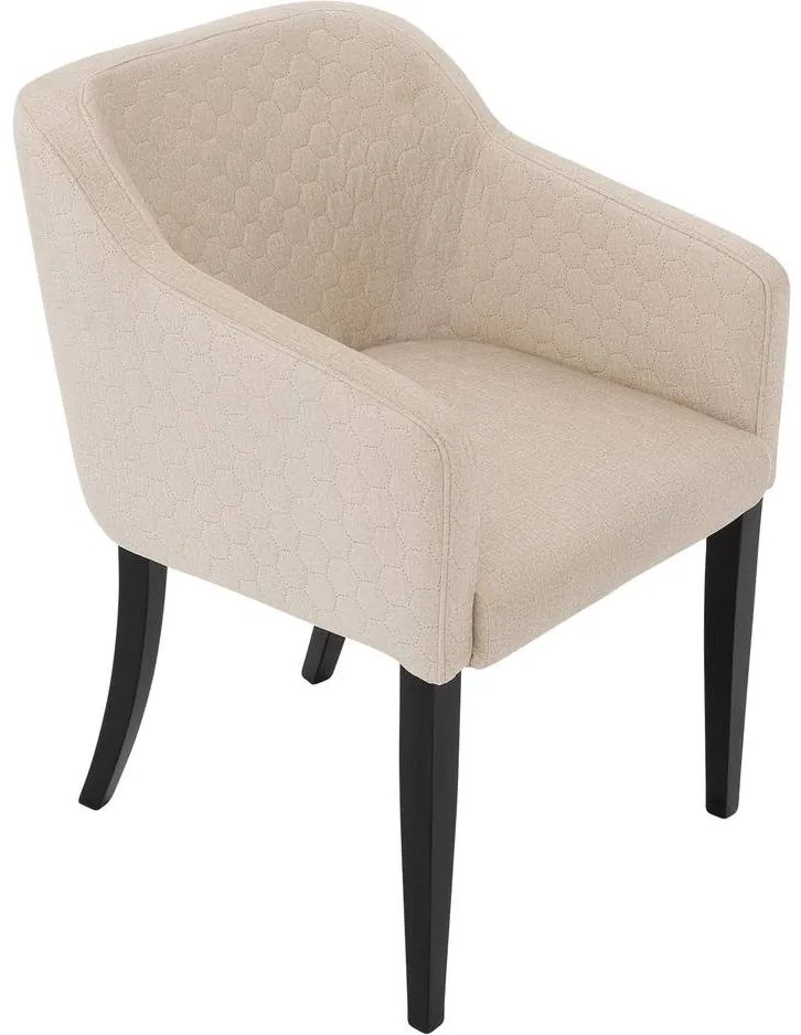 Goossens Eetkamerstoel Peda beige stof met armleuning, elegant chic