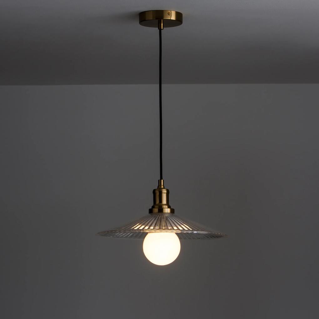 Hanglamp in messing en glasØ35,5 cm, Iloa