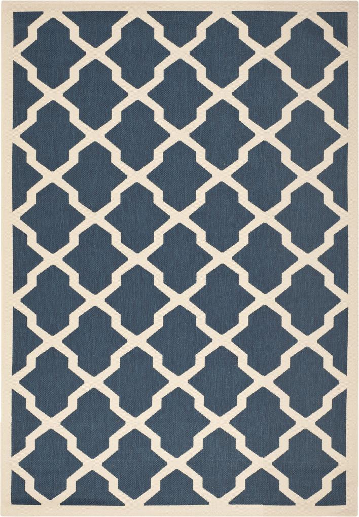 Safavieh | In- & outdoor vloerkleed Samanna 120 x 180 cm marineblauw, beige vloerkleden polypropyleen vloerkleden & woontextiel vloerkleden