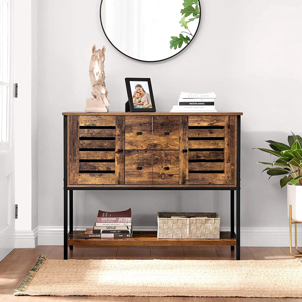 Nancy's Tilburry Opbergkast - Commode Kasten - Industriële Kast - Dressoir - Kast met 6 Lades - 100 x 35 x 84,5 cm (L x B x H)
