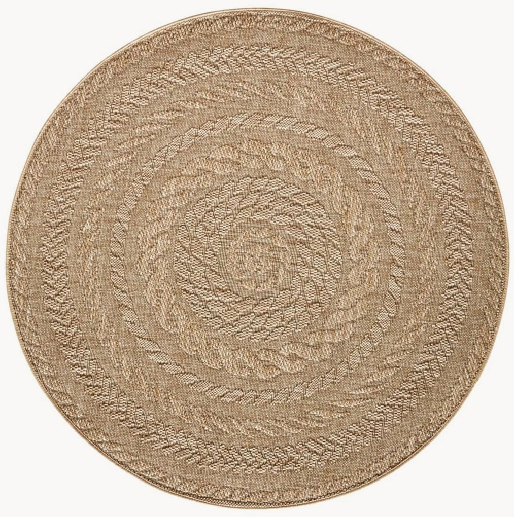 Rond in- & outdoor laagpolig vloerkleed Almendro