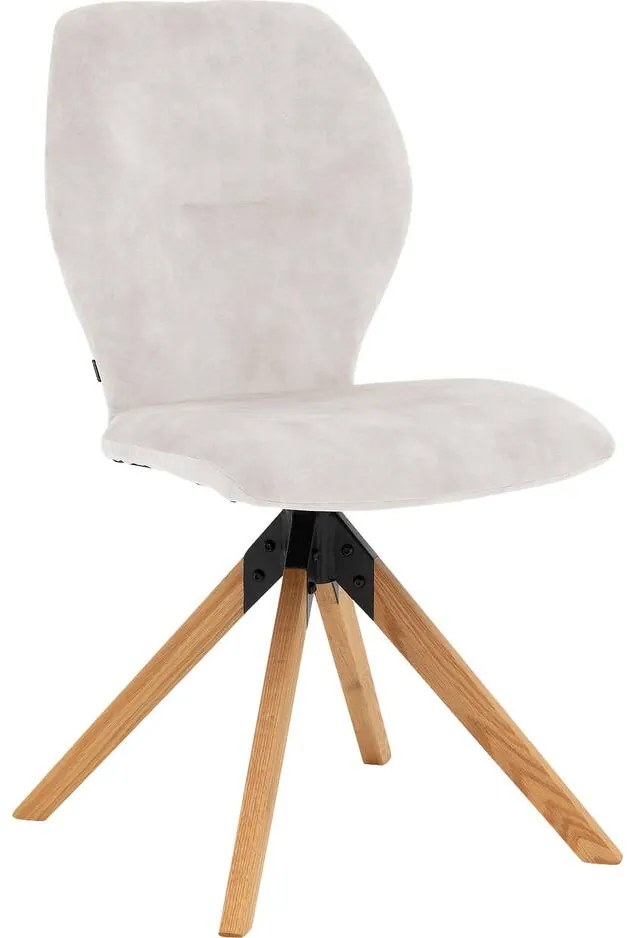 Goossens Eetkamerstoel Hera wit velvet stof leuning, modern design