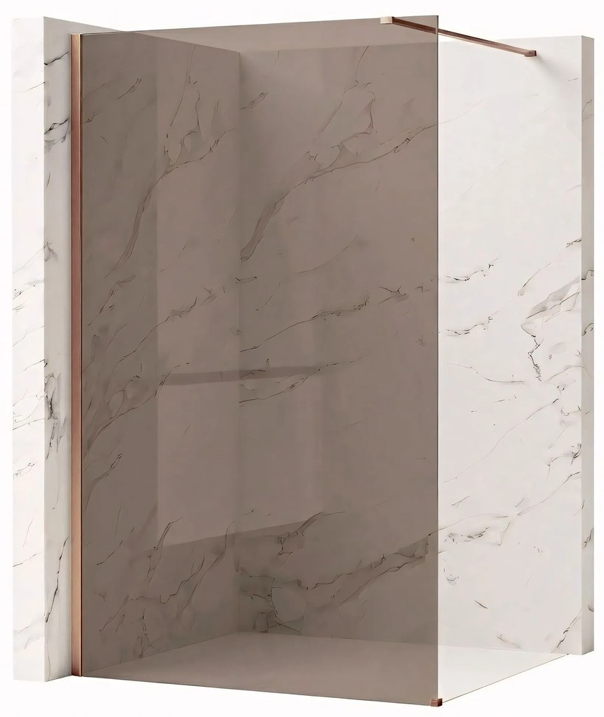 Walk-in douchewand Rea Flexi Brown / Brush Copper 80