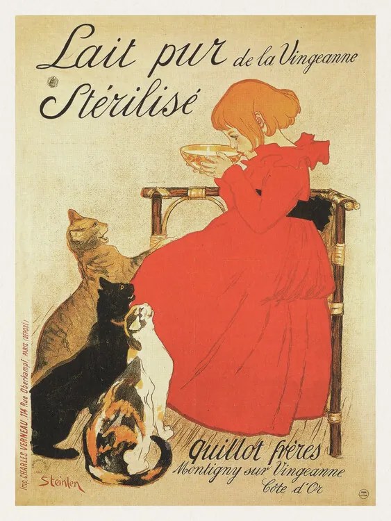 Kunstreproductie Pure Sterilized Milk, Théophile Steinlen