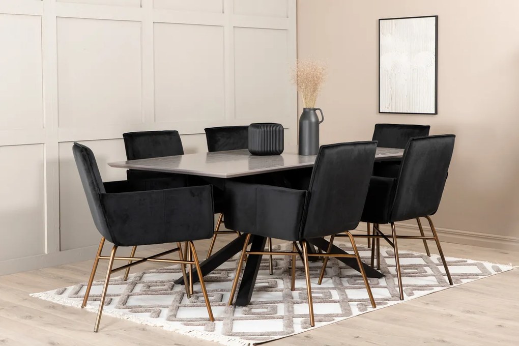 Jörn Eetkamerstoel - Callie -Zwart - Fluweel - Jörn