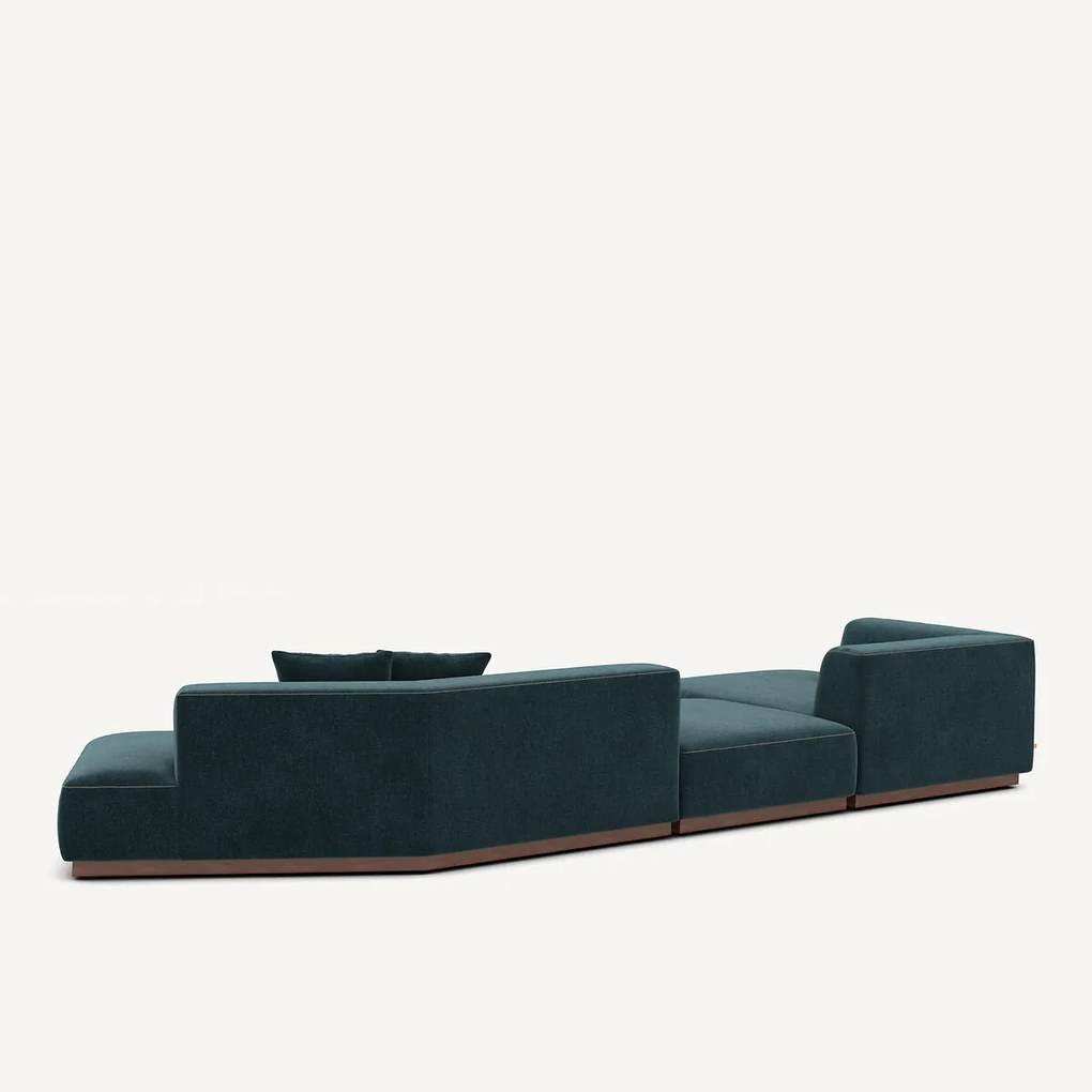 Open hoekbank links XL in chenille fluweel, JACOPO