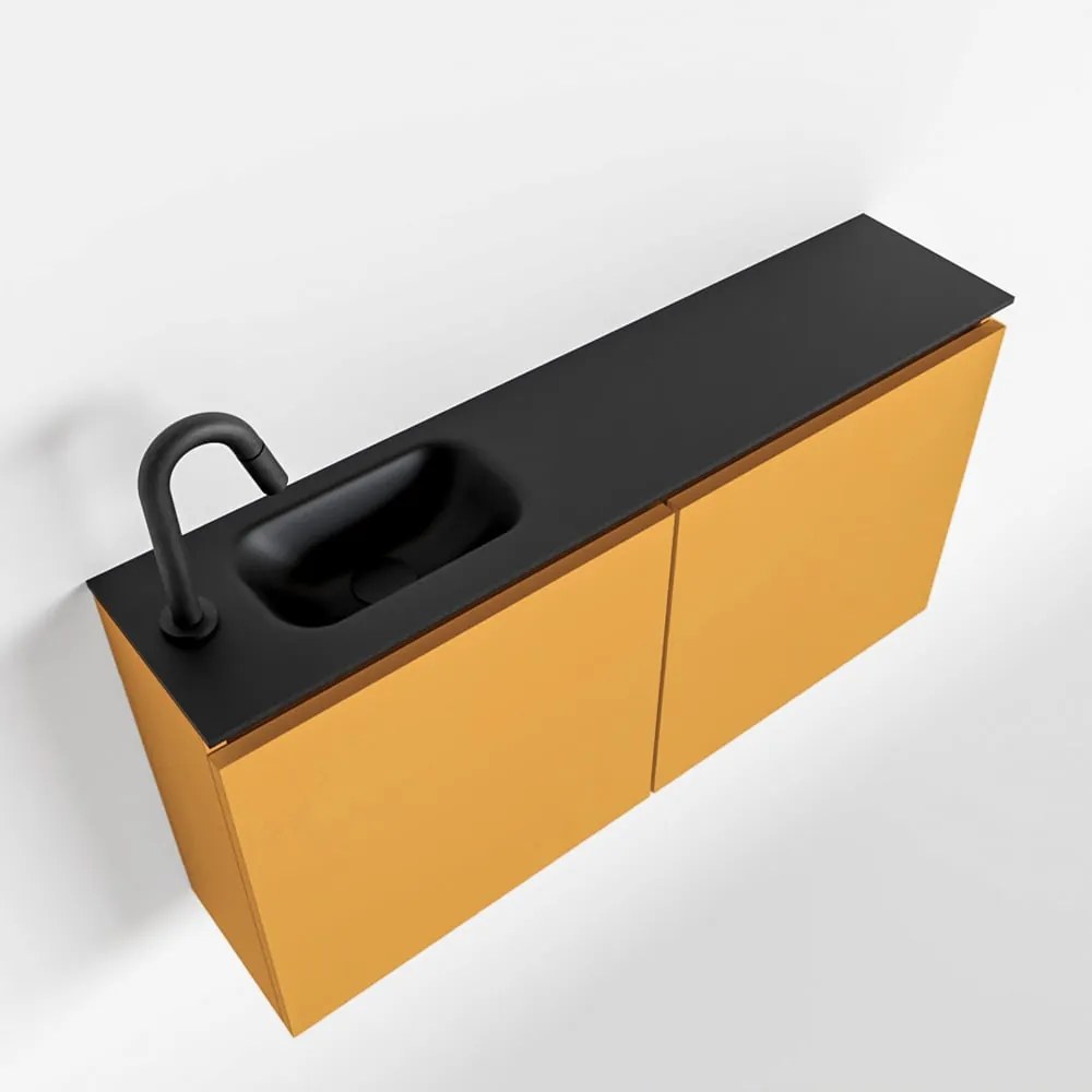 Mondiaz Ture 100cm toiletmeubel ocher met wastafel urban links 1 kraangat