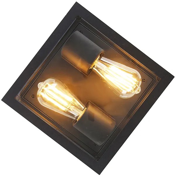 Smart plafondlamp zwart IP44 2-lichts incl. Wifi ST64 - Charlois