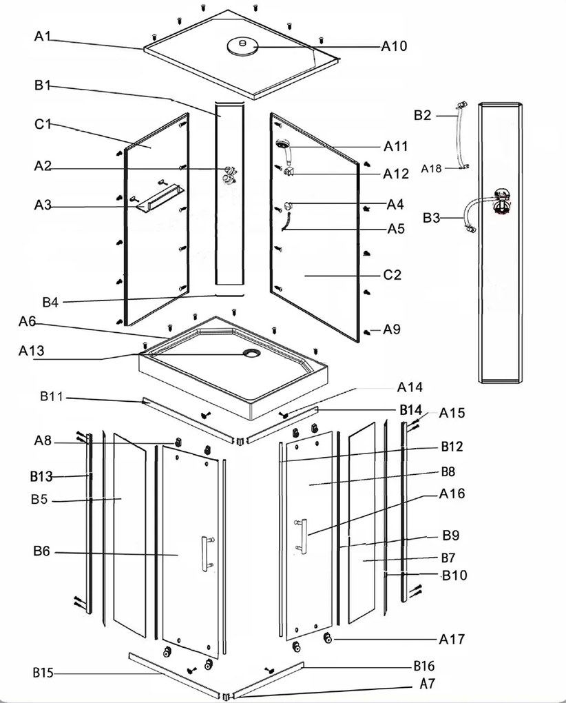 Saniclear Econo magneetstrips vierkant / rechthoekig