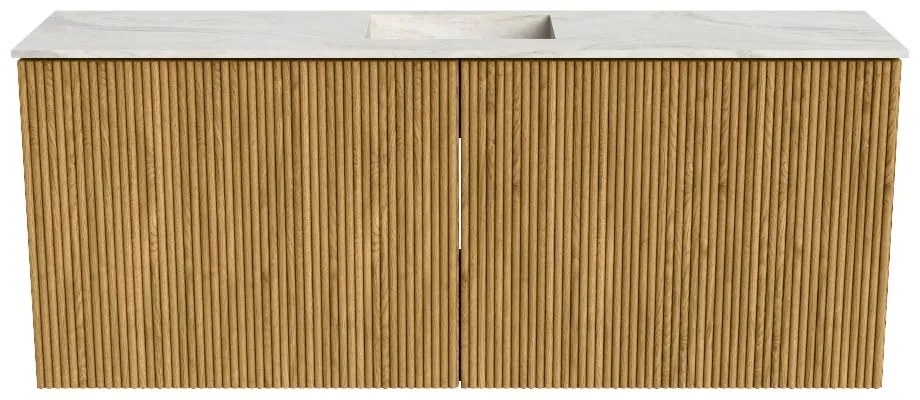 Mondiaz Joya DLux 100cm toiletmeubel oak met wastafel faye midden zonder kraangat ostra