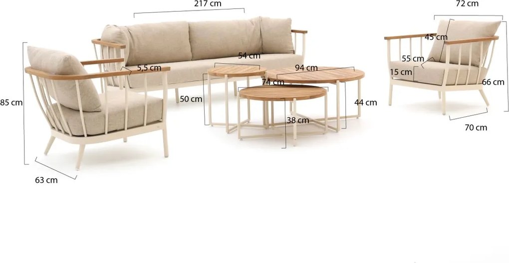 + 10% kassakorting | Stoel-bank loungeset Apple Bee | 5 personen | Loungeset Grijs | Wicker (vlechtwerk) | Kees Smit Tuinmeubelen