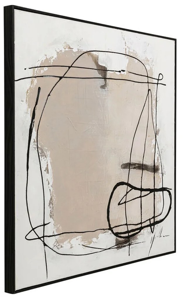 Abstract Schilderij Beige Zwart