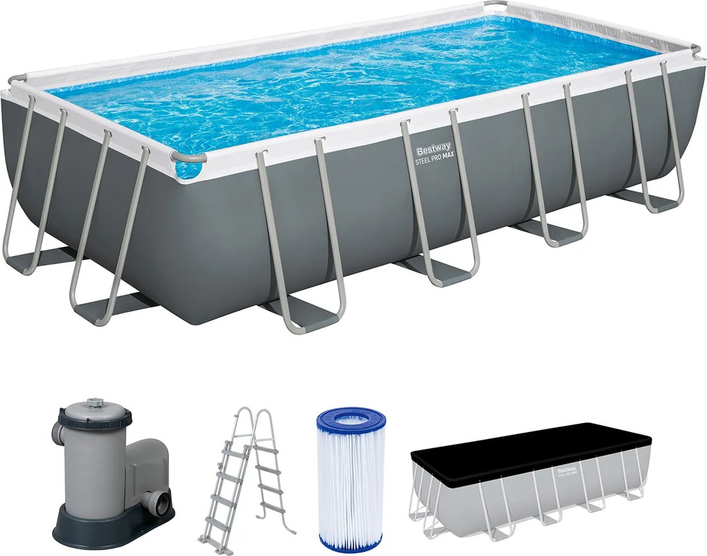 Bestway Steel Pro MAX Zwembad Set - 5,49 x 2,74 x 1,22 m - Met filterpomp&amp;ladder