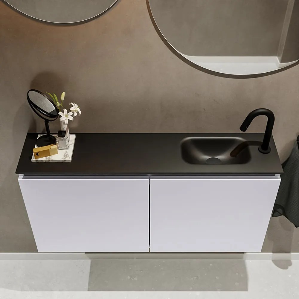 Mondiaz Ture 100cm toiletmeubel cale met wastafel urban rechts 1 kraangat