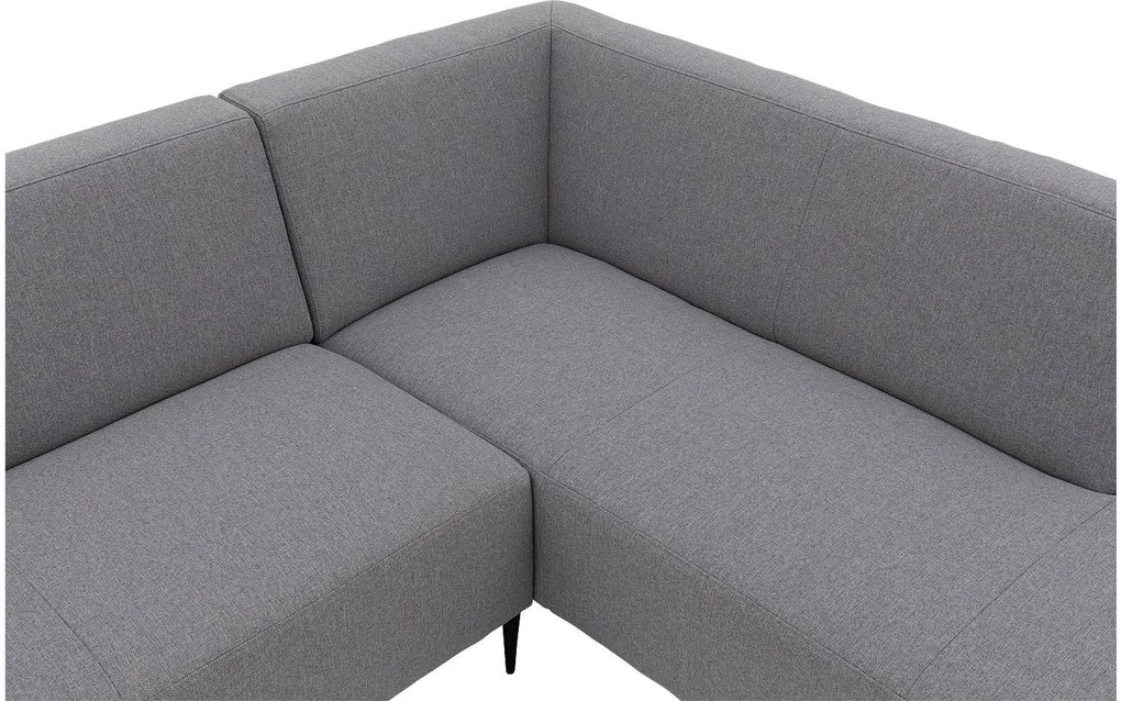 Goossens  Key West grijs, stof, 2,5-zits, modern design met ligelement rechts