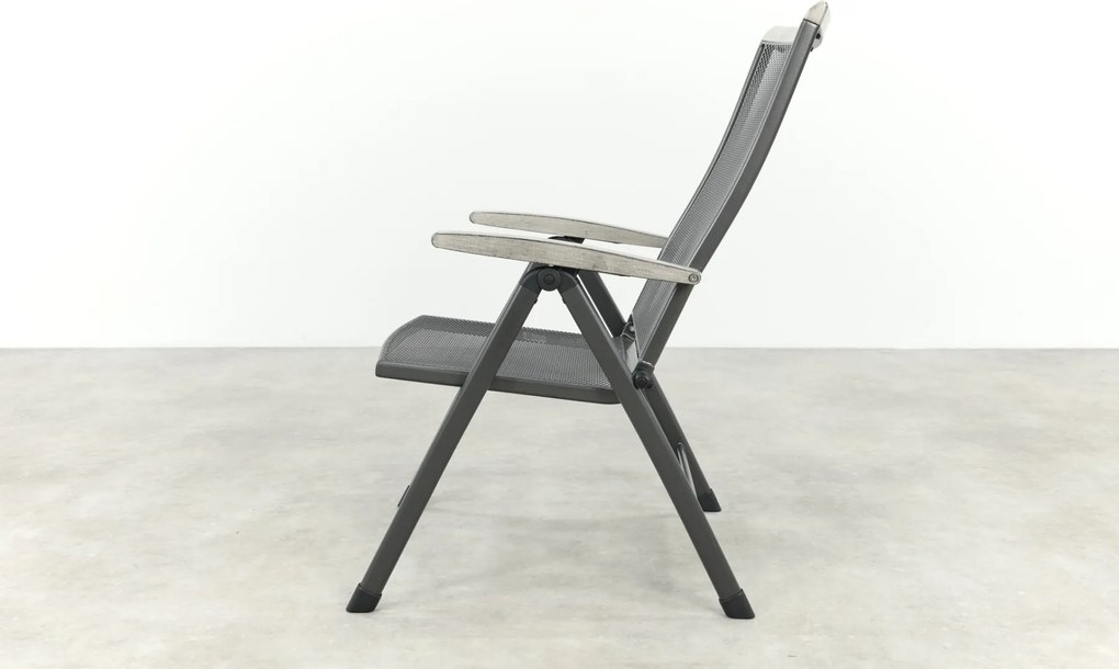 Royal Garden Balero strekmetaal verstelbare tuinstoel - Antraciet