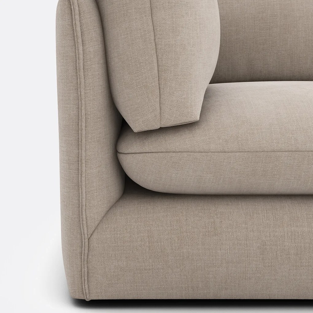 Modulaire bank, 3 zits met poef, gestructureerde stof, Malo