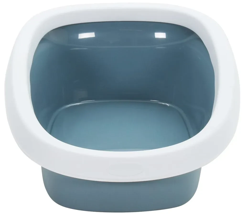 vidaXL Kattenbak 58x39x17 cm polypropeen wit en blauw