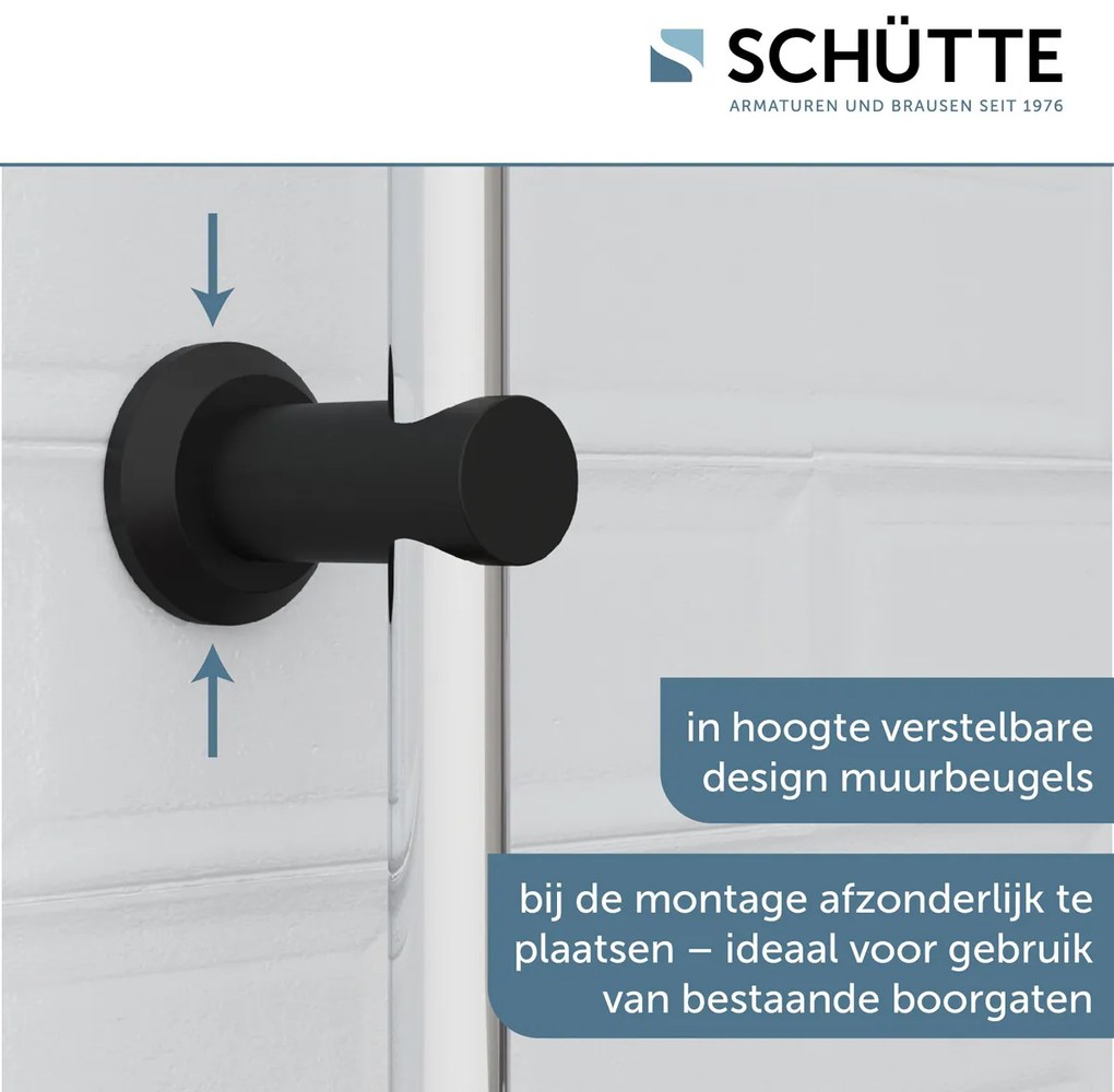 Schutte Matao regendoucheset 3 standen chroom/zwart