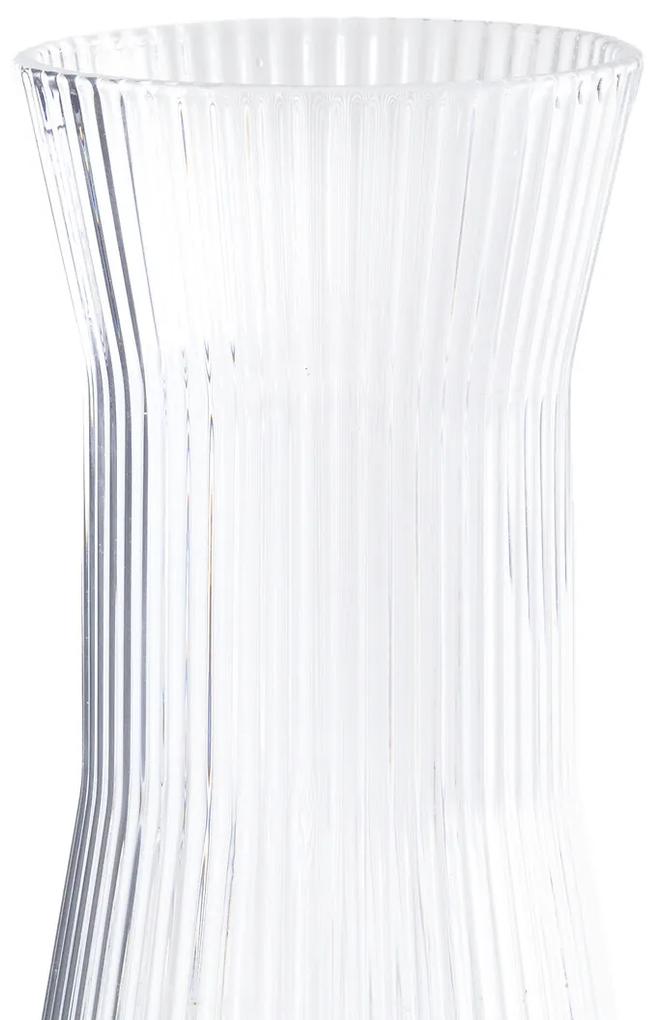 Karaf in transparant geribbeld glas, Strivi