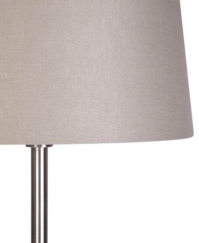 Stoffen Moderne vloerlamp staal met taupe kap 45 cm - Simplo Modern E27 rond Binnenverlichting Lamp