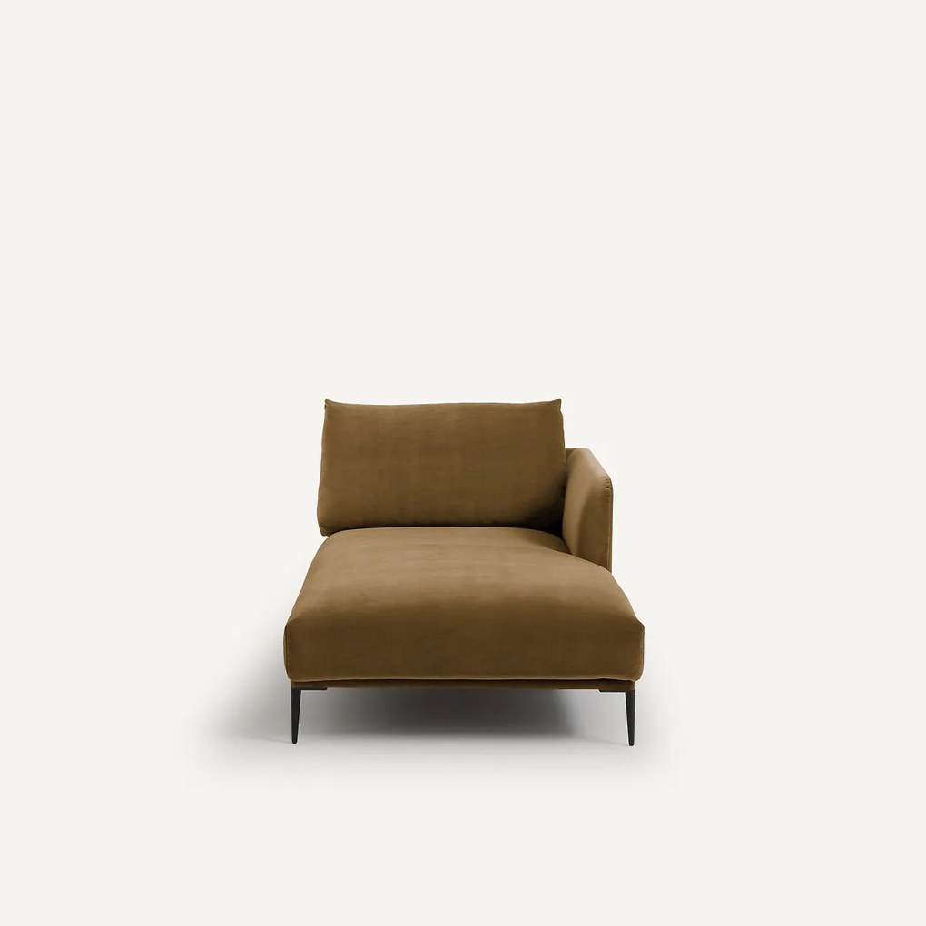 Fluwelen longchair, Oscar, ontwerp Emmanuel Gallina