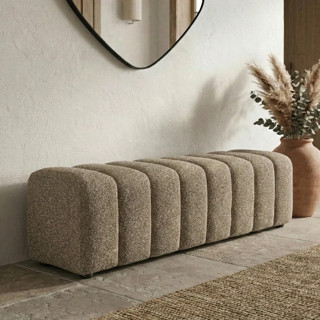 Bankje 160 Cm Taupe Stof