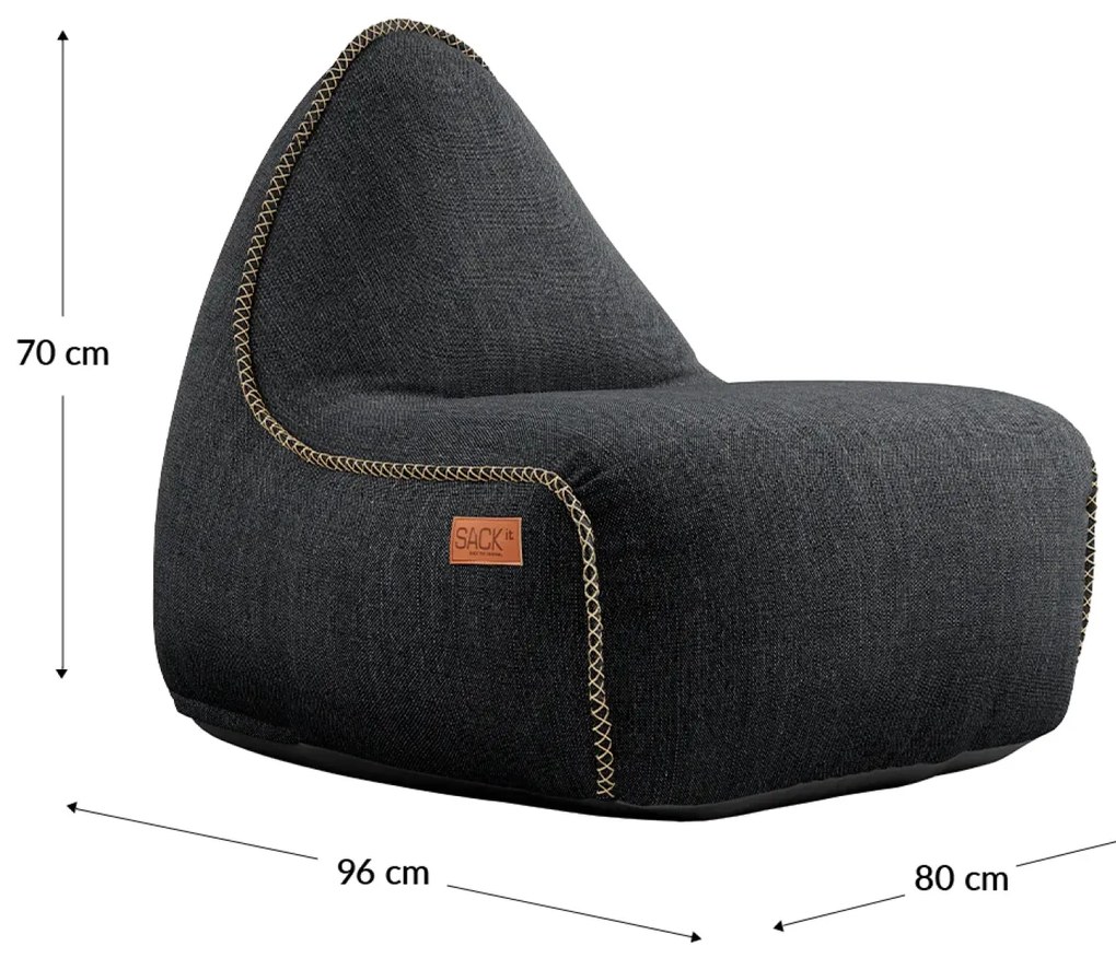 Cobana Lounge Chair & Pouf Outdoor - Zwart