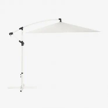 Parasol 295 Cm Van Stof En Staal Gerran Gardenia Wit - Sklum