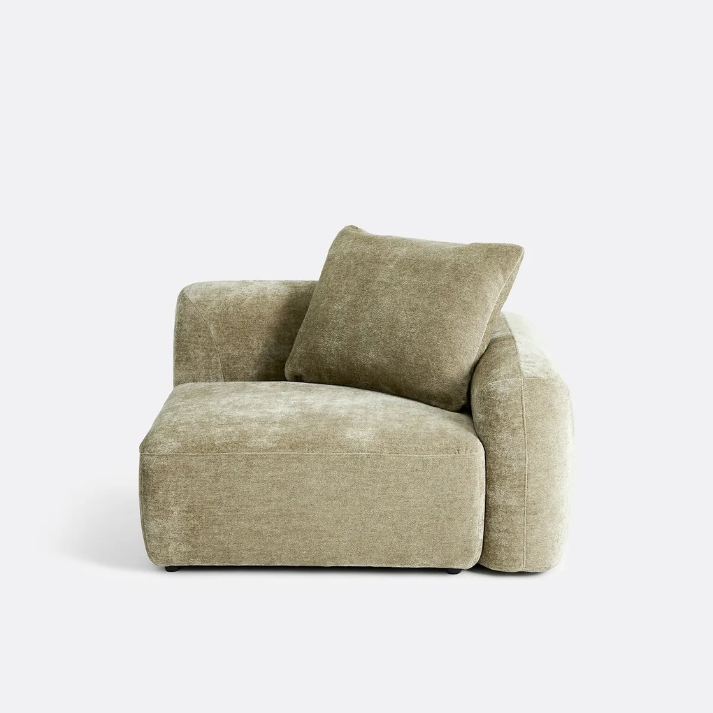 Halfzits bank met rechte armleuning, jacquard chenille, AMAD