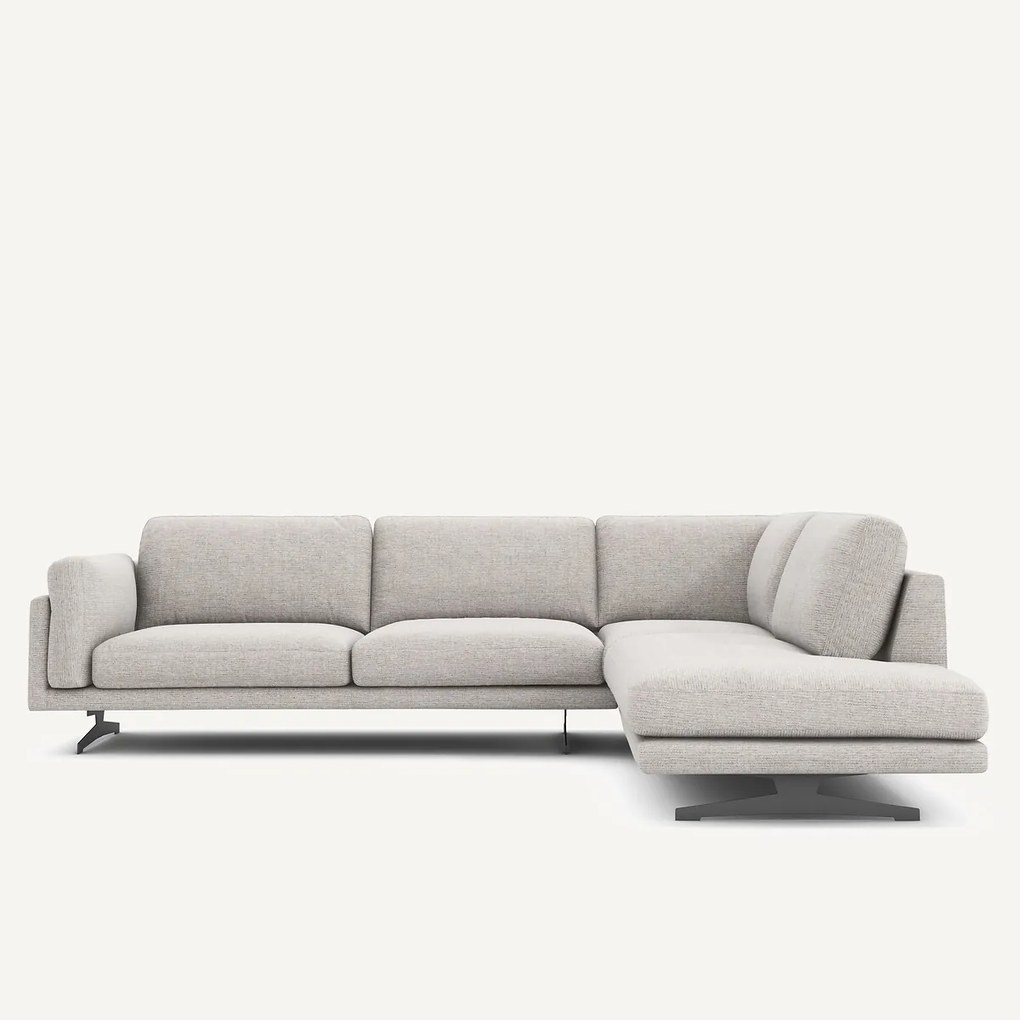 Hoekbank met longchair, gerecycled katoen, CÉSAR