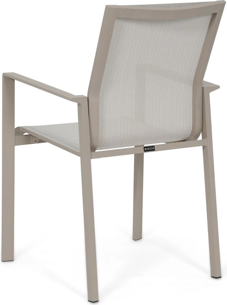 Tuinset Ronde Tuintafel 6 personen 150 cm Aluminium Zand/Beige  Lifestyle Garden Furniture Timo/Xento