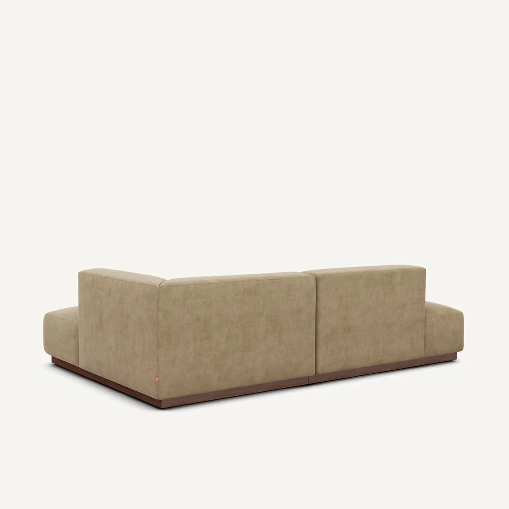 Rechter hoekbank in stonewashed fluweel, JACOPO