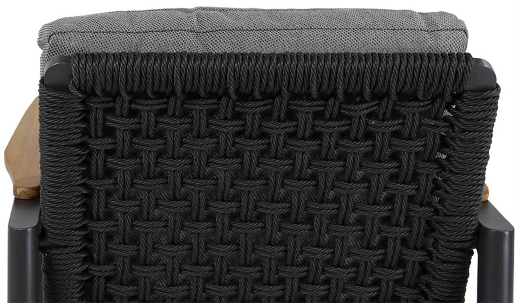 Tuinset Ronde Tuintafel 6 personen 150 cm Aluminium/rope Grijs Coco Ralph/Fabriano