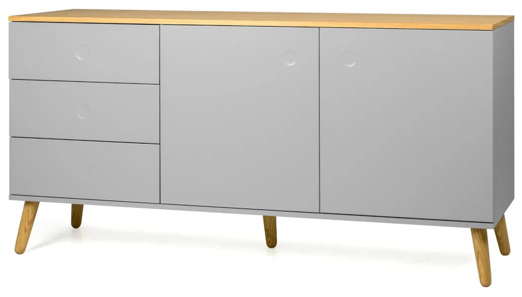 Tenzo Dot Scandinavisch Dressoir Grijs Met Eiken - 162x43x79cm.