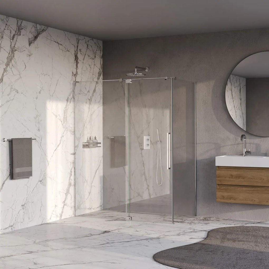 Brauer Stellar douchecabine met draaideur 160x80cm chroom