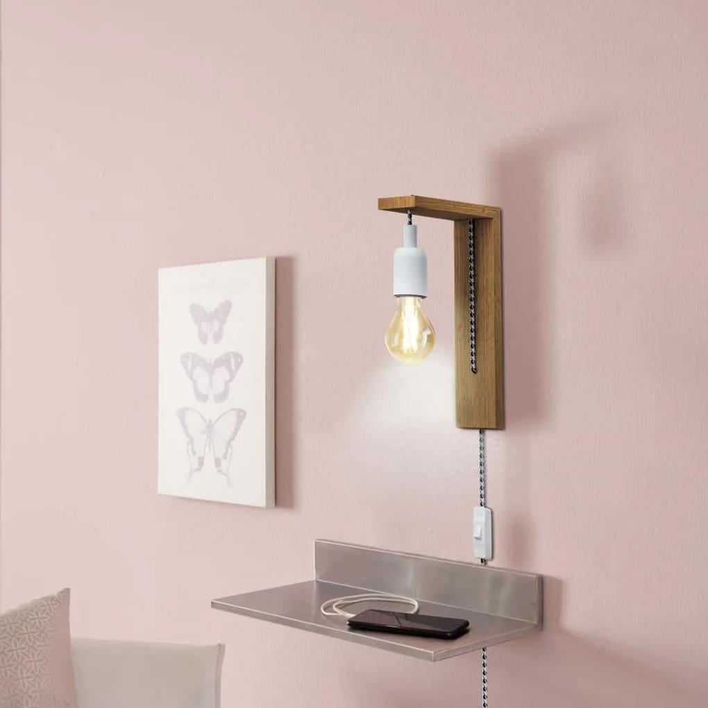 EGLO LED-wandlamp Tocopilla hout wit