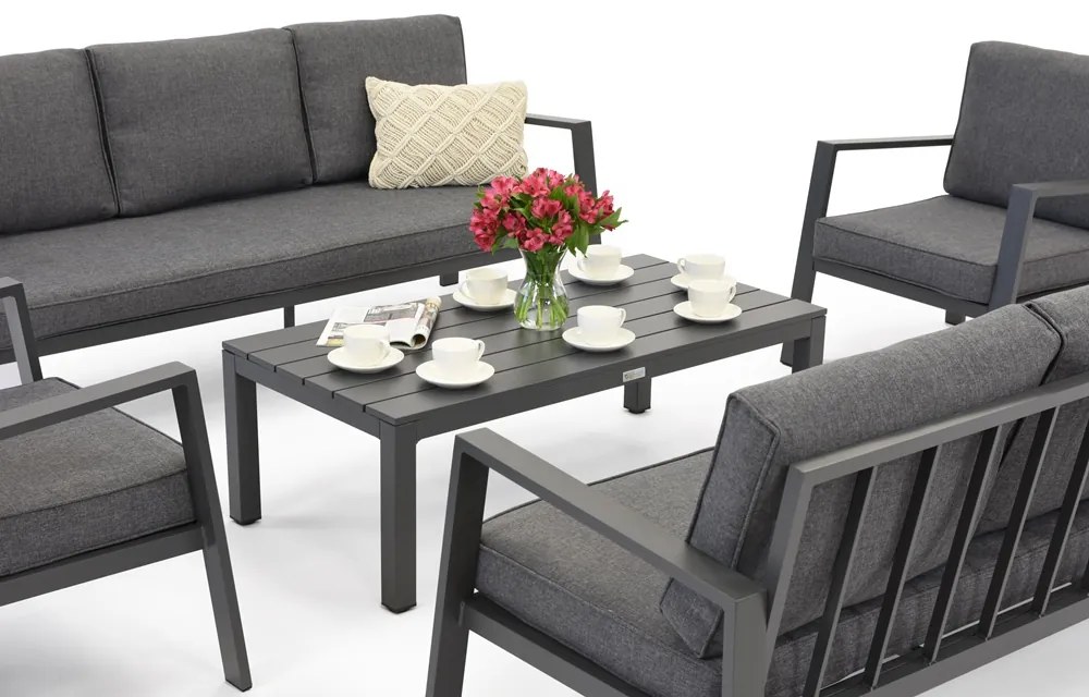 Zakintos Coffee 8 antraciet Garden Point luxe aluminium meubelset