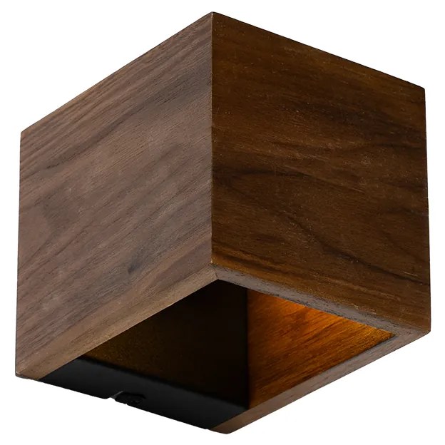 Landelijke wandlamp walnoot hout - Transfer