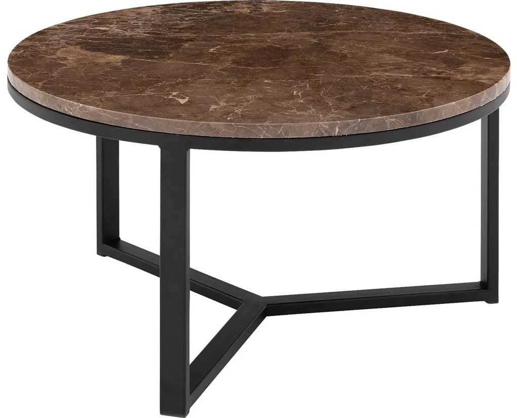 Goossens Excellent Salontafel Enza rond, marmer bruin, elegant chic, 80 x 42 x 80 cm